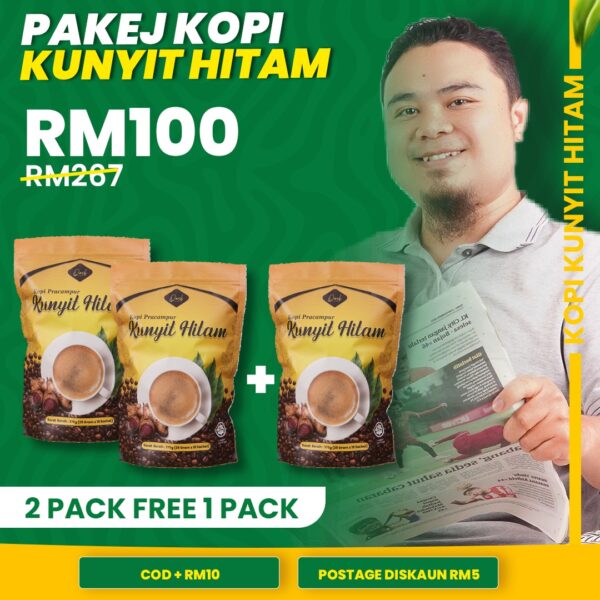 3x Kotak Kopi Kunyit Hitam