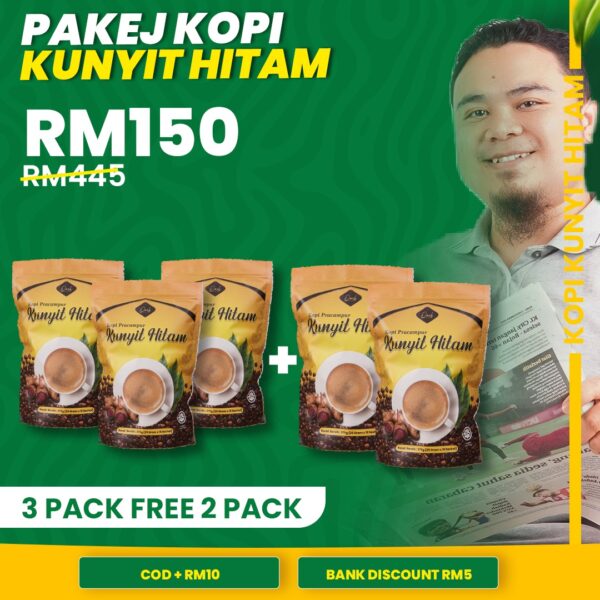 5x Kotak Kopi Kunyit Hitam